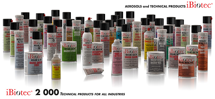 Solvent aerosol Degreasing aerosol Cleaning aerosol Stripper aerosol Lubricant aerosol Technical grease aerosol Cutting oil aerosol Cutting fluid aerosol Disinfectant aerosol Galvanising aerosol Release agent aerosol Silicone lubricant aerosol Welding anti-adherent aerosol Penetrating fluid aerosol Mounting paste aerosol Anti-corrosion aerosol